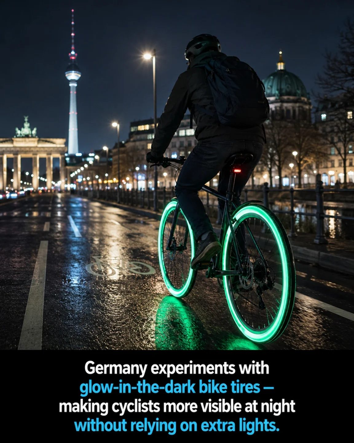 Glow-In-The-Dark Bike Tires Enhance Night Cycling Safety in Germany