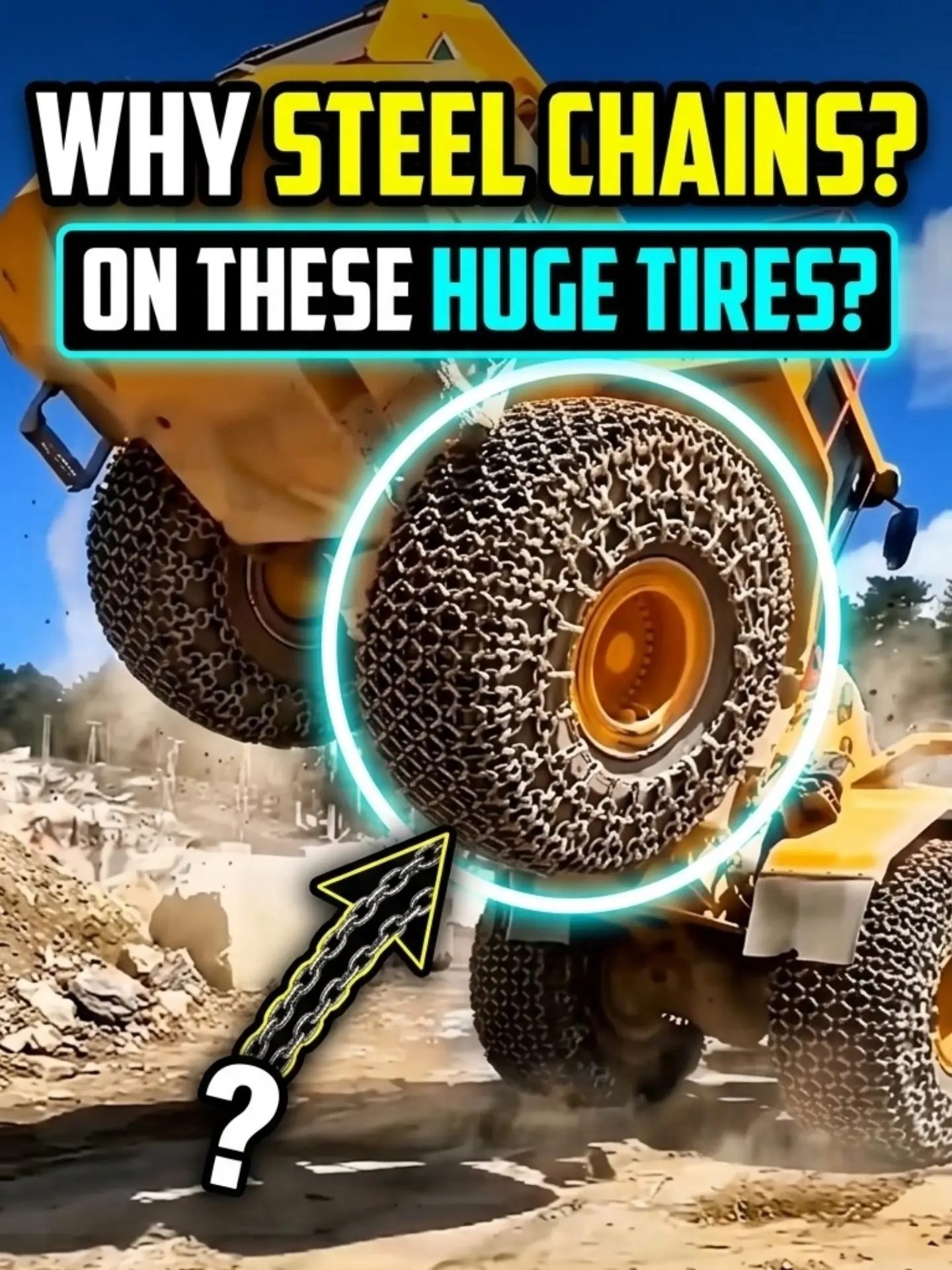 The Purpose of Steel Chains on Giant Machinery Tires