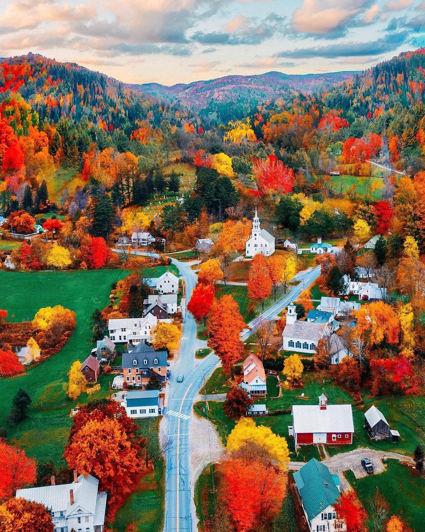 Aerial Views of New England's Autumn Landscapes