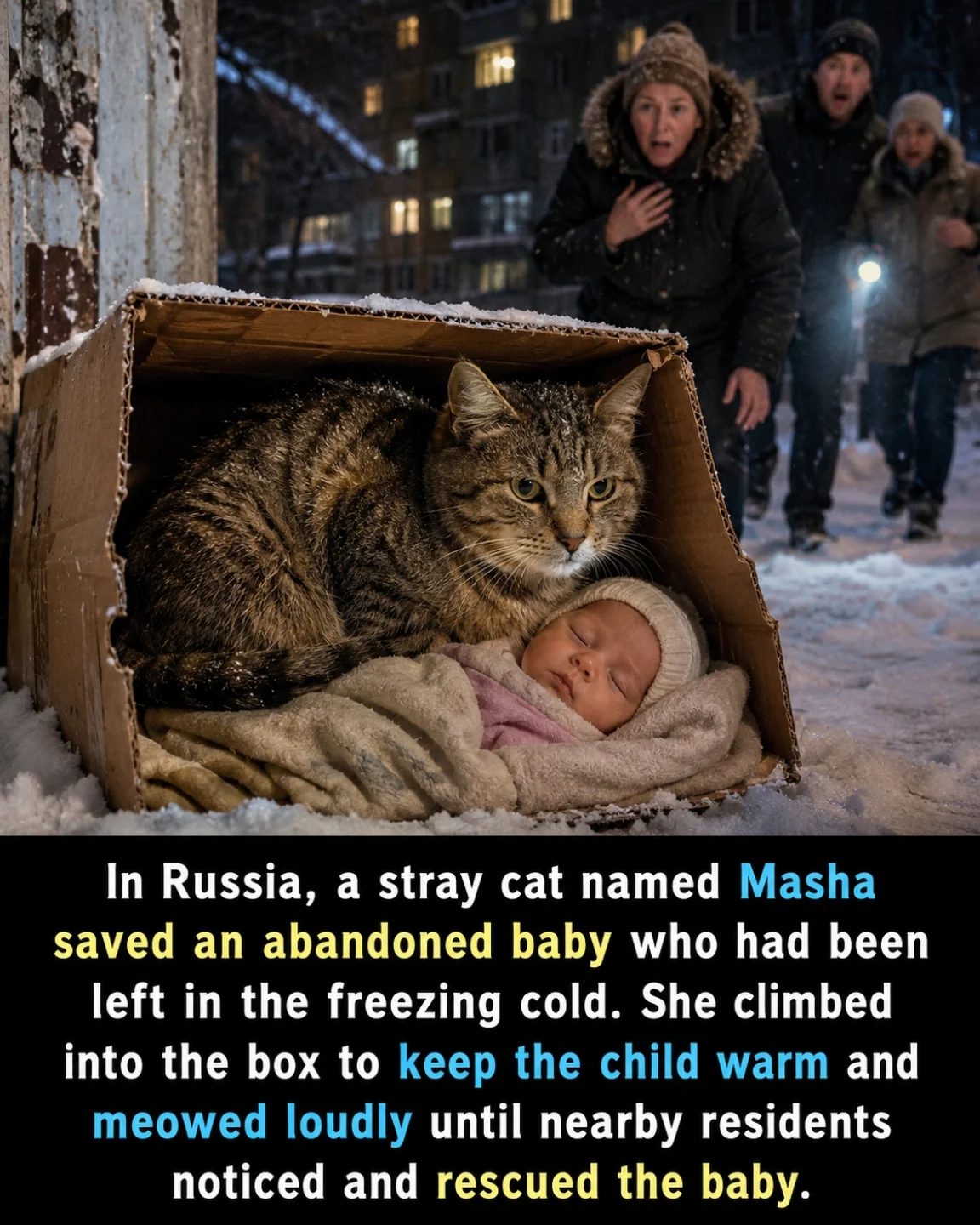 Masha the Cat Saves Abandoned Baby in Russia