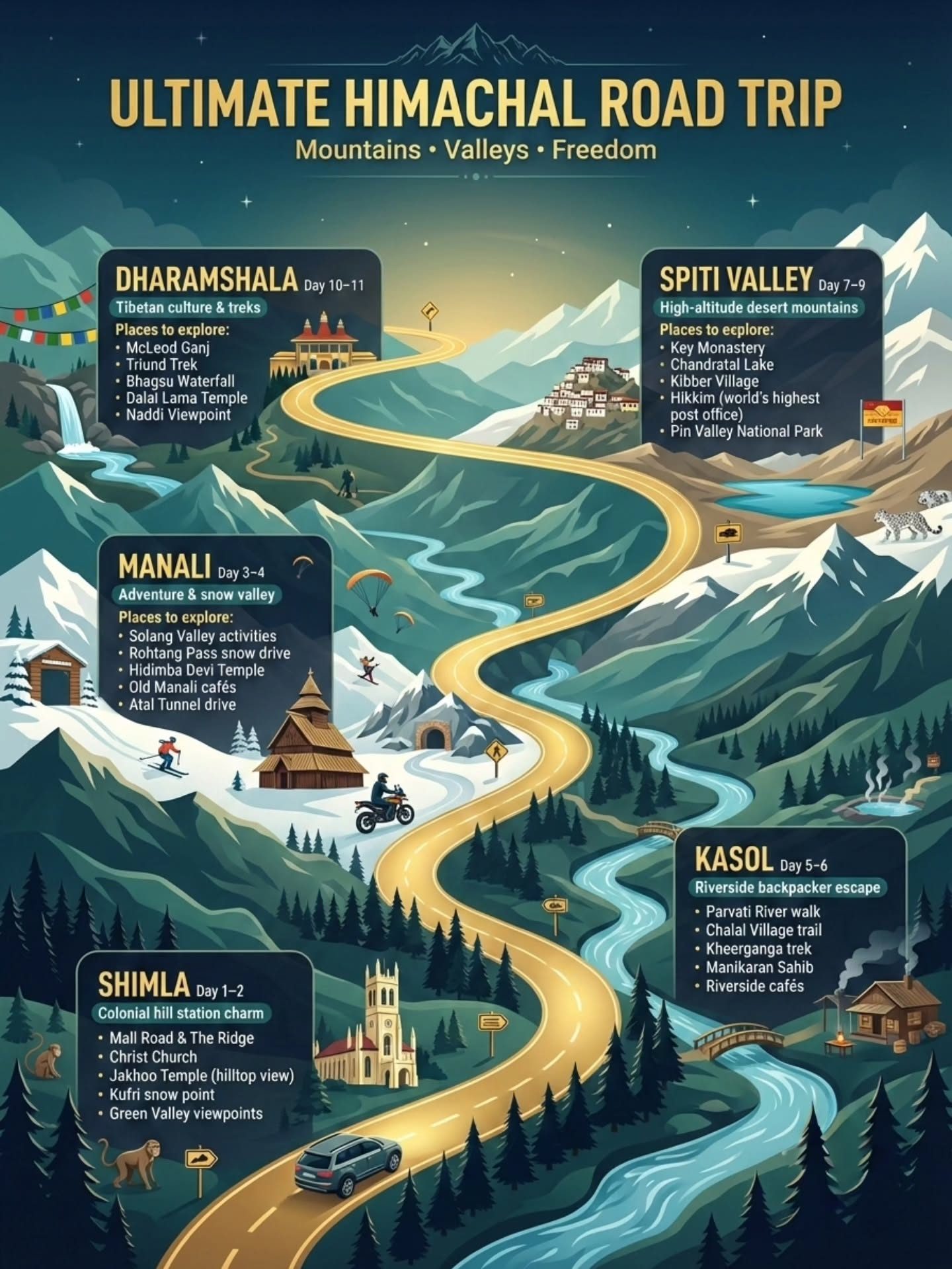 Ultimate Himachal Pradesh Road Trip: Top Spots