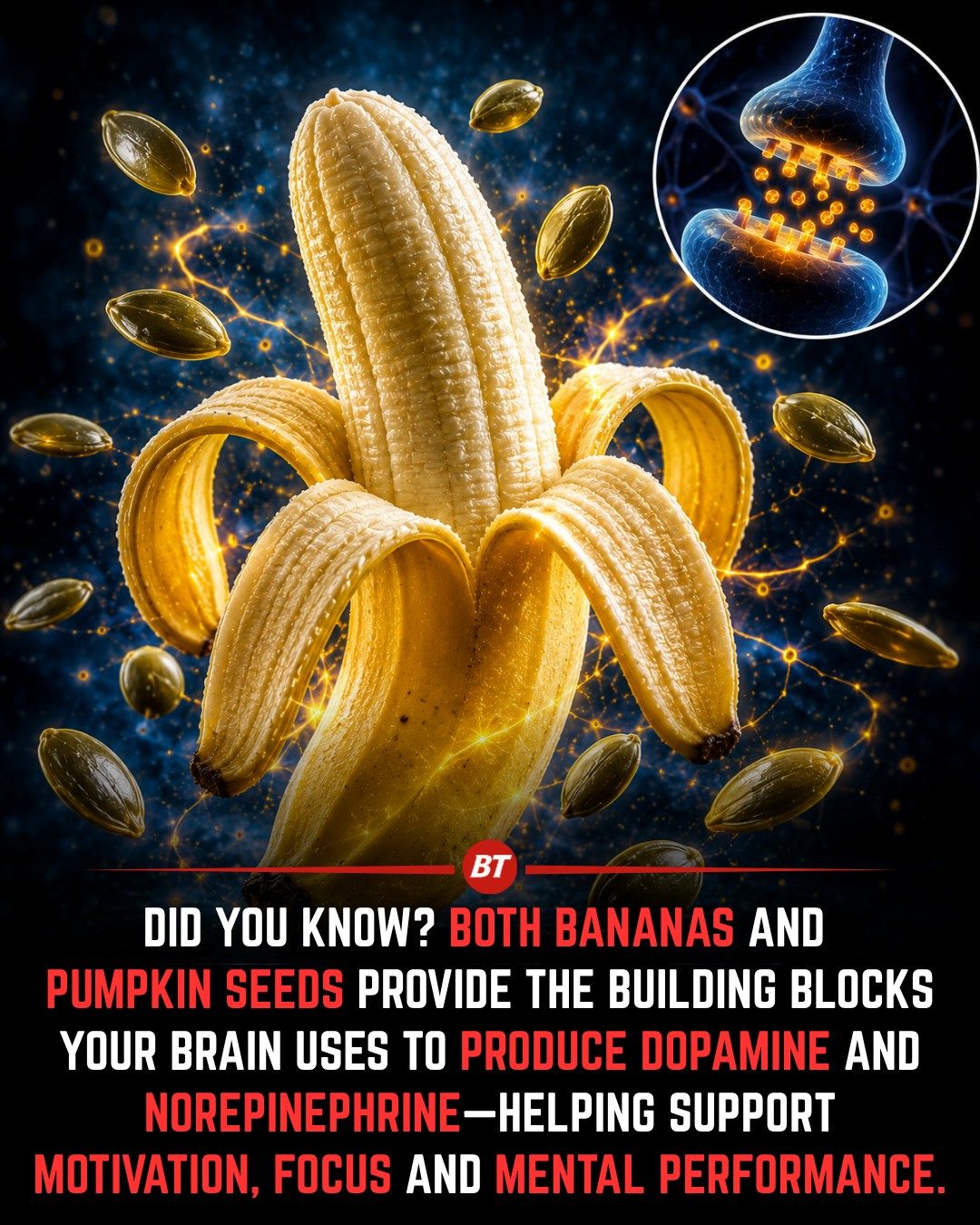 Boost Brain Power: Bananas and Pumpkin Seeds for Motivation