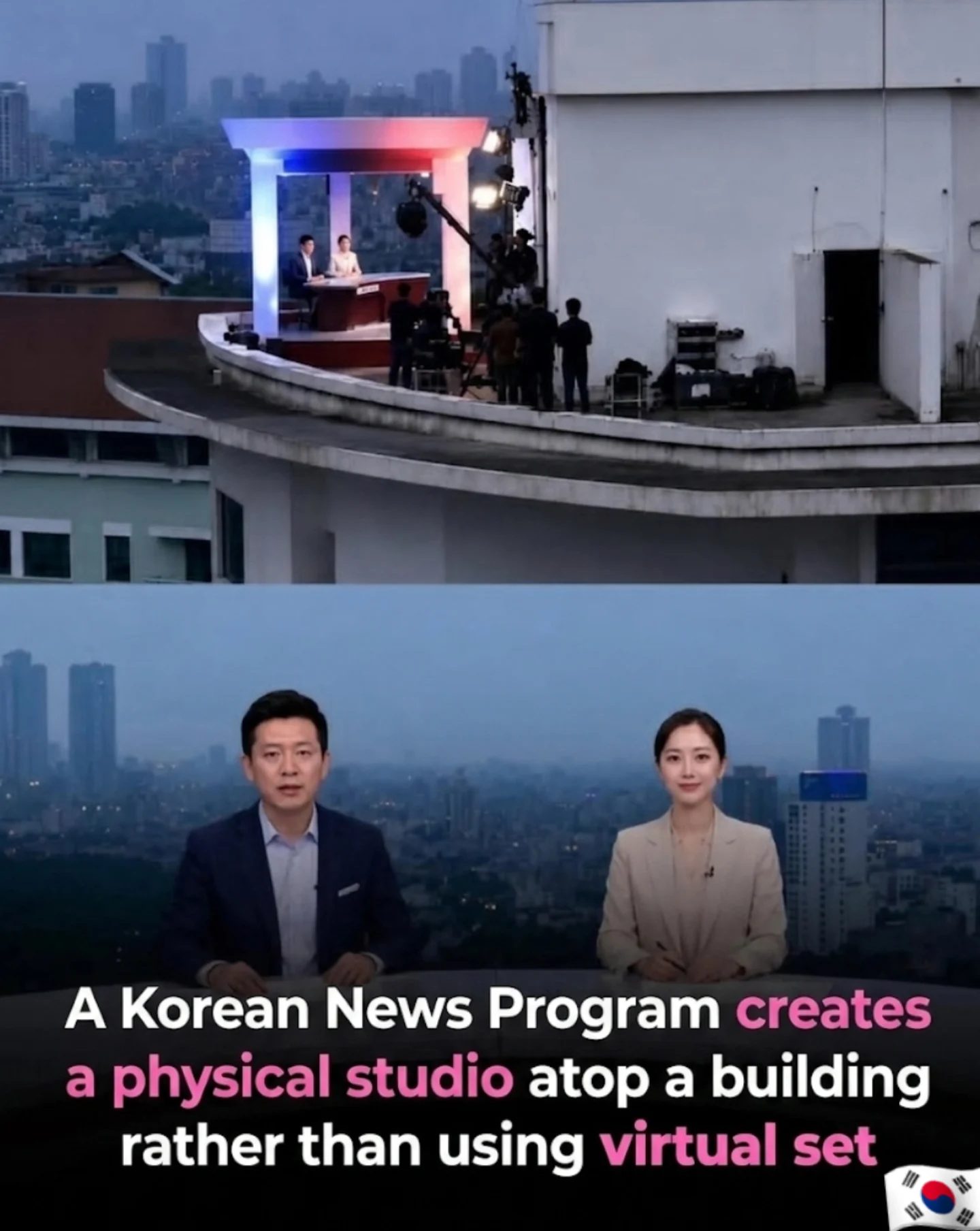 How A Korean News Program Uses a Rooftop Studio for Authentic Broadcasts
