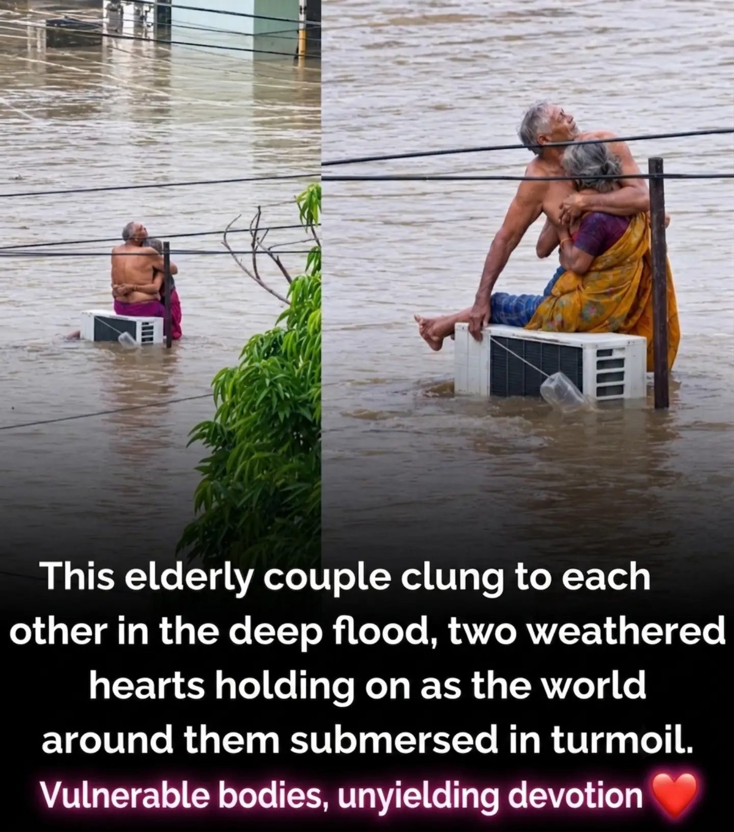 Elderly Couple's Unbreakable Bond in Floodwaters Highlights Resilience