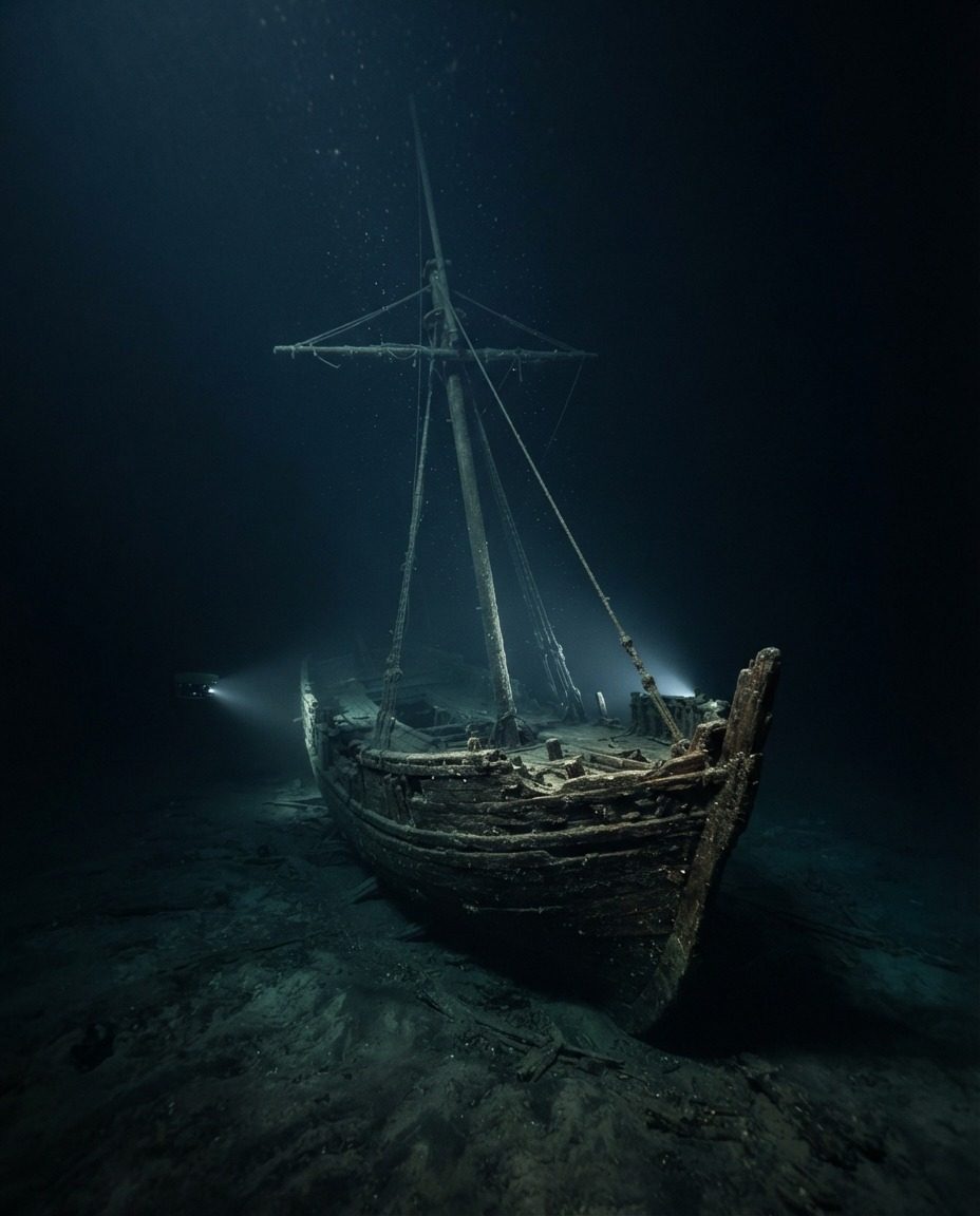 Underwater Shipwreck: Mysterious Seabed Scene