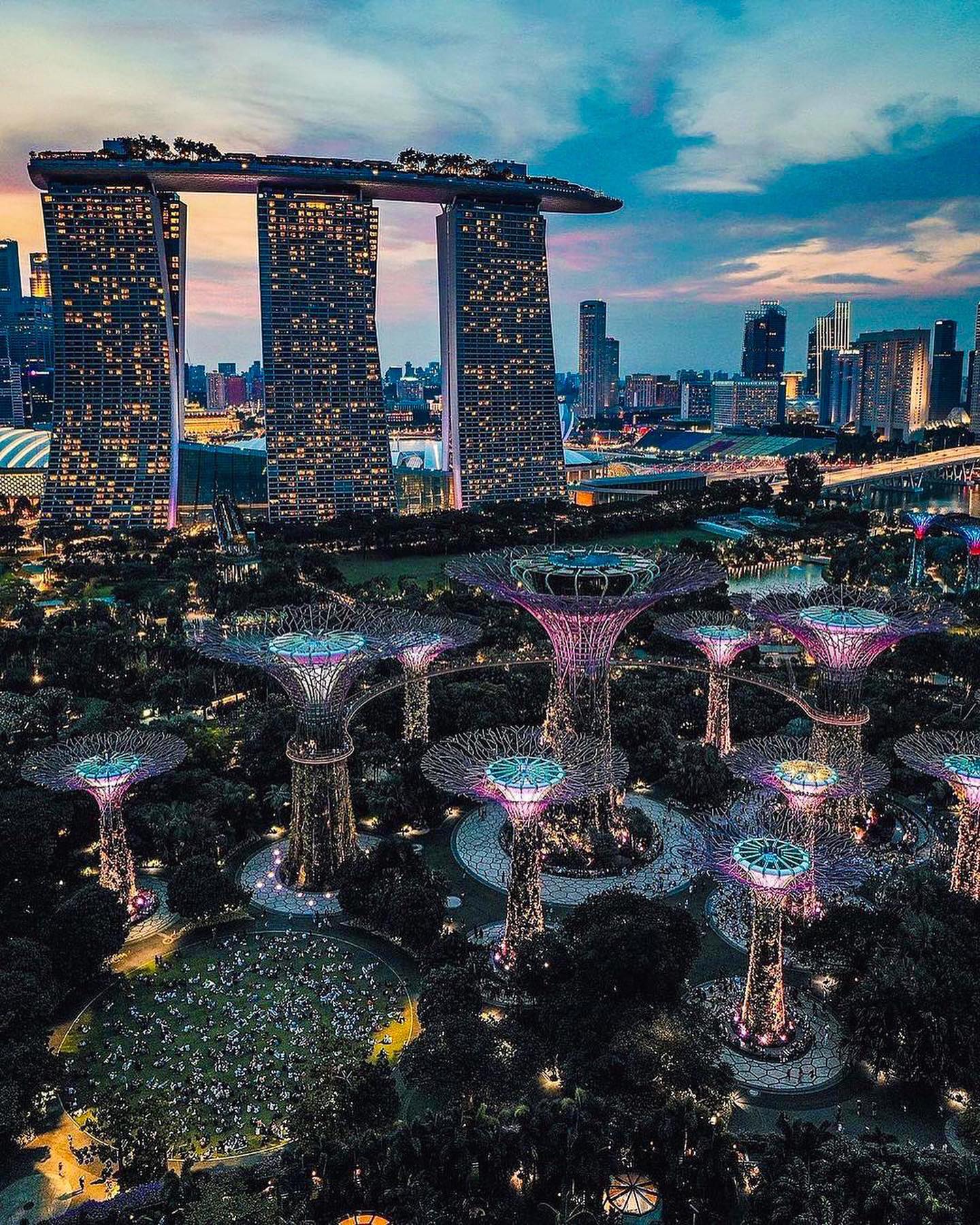 Singapore Skyline: Marina Bay Sands and Supertrees