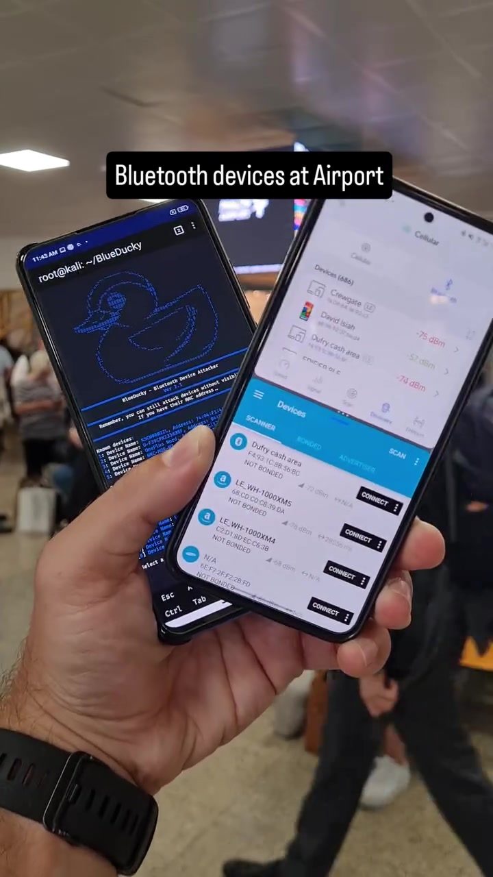 Using a Smartphone for Bluetooth Device Scanning at an Airport