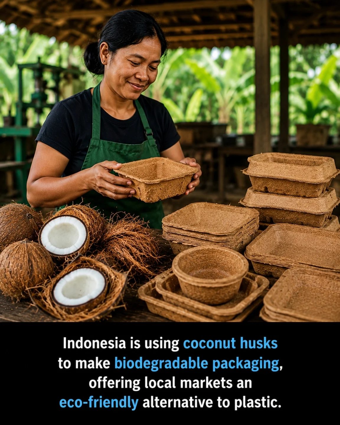 Indonesia's Eco-Friendly Revolution: Coconut Husks for Biodegradable Packaging