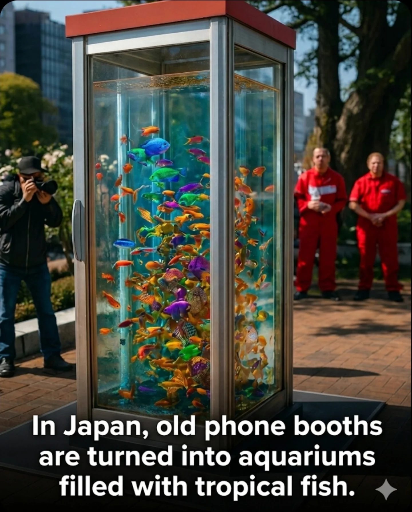 Japan's Unique Goldfish Phone Booth Art Installation