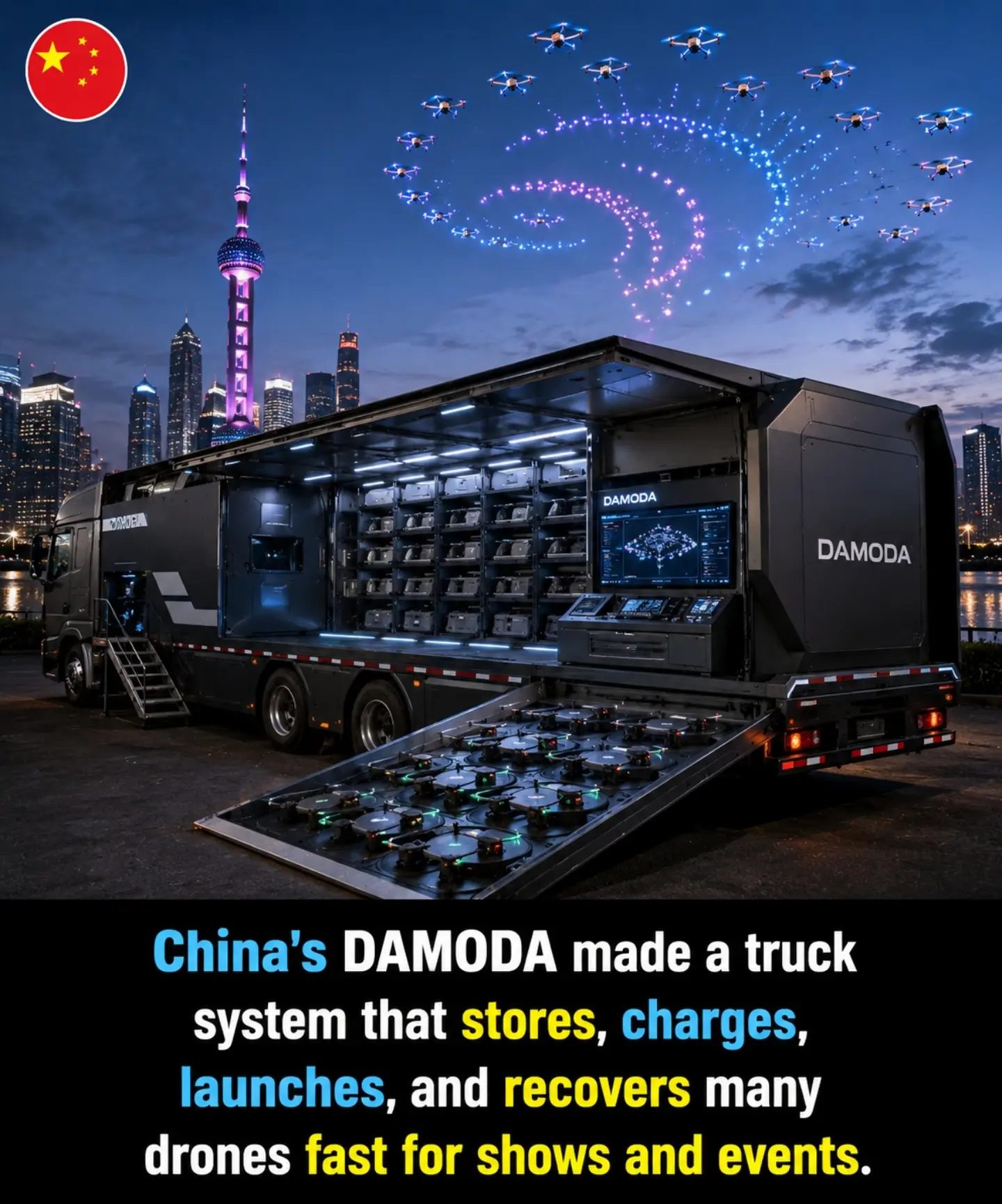 DAMODA's Drone Launching Truck: Revolutionizing Event Light Shows