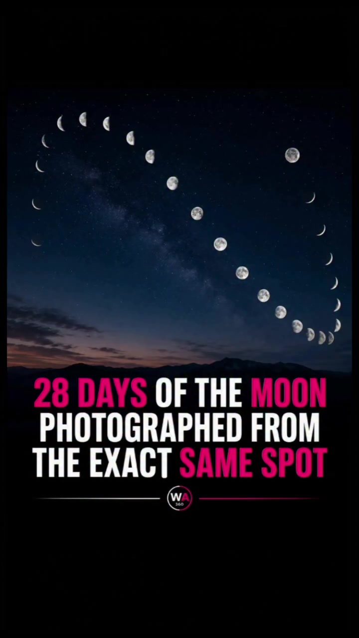 The Moon's 28-Day Journey: A Time-Lapse of Its Phases