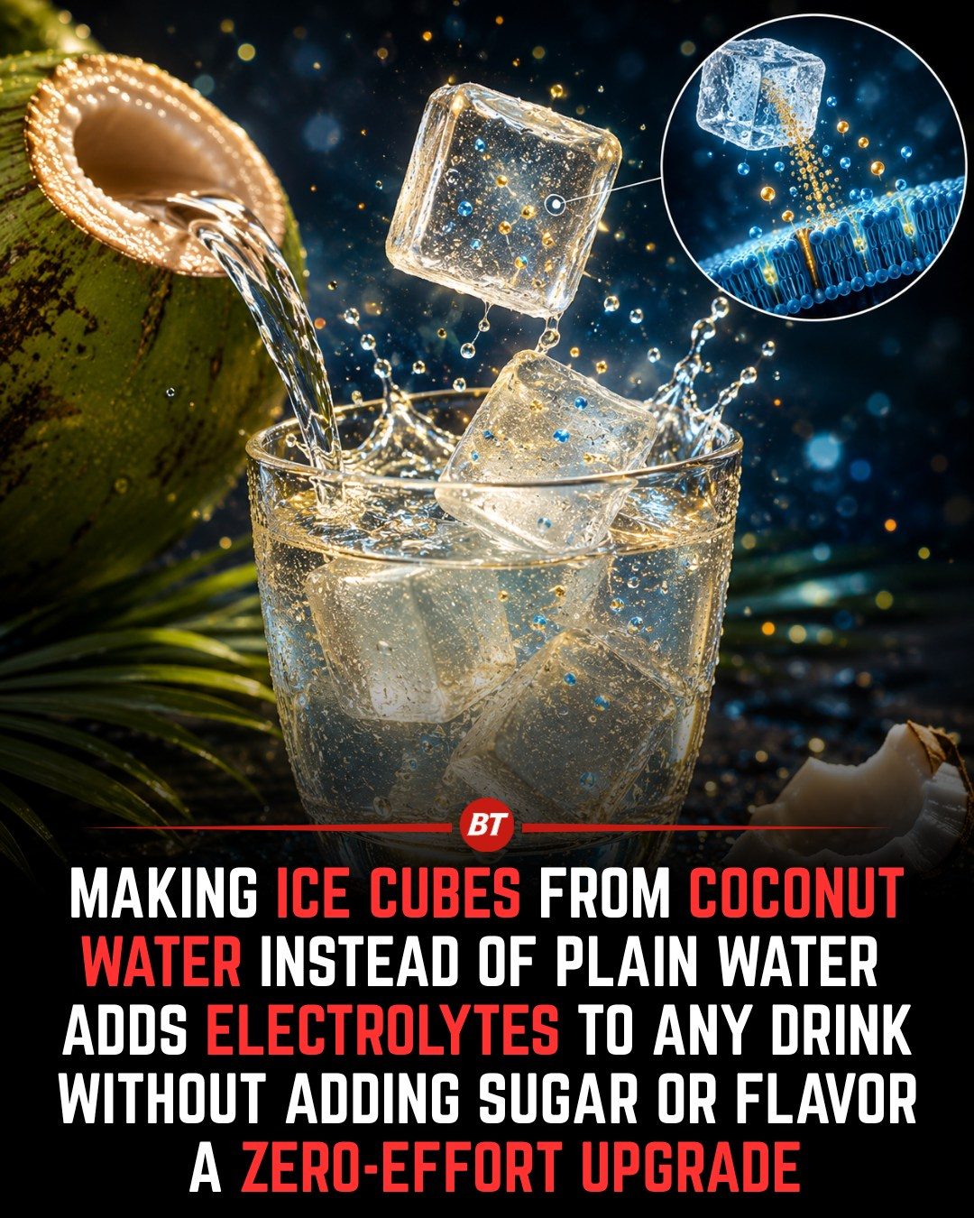 ### Boost Hydration: Use Coconut Water Ice Cubes for Electrolytes