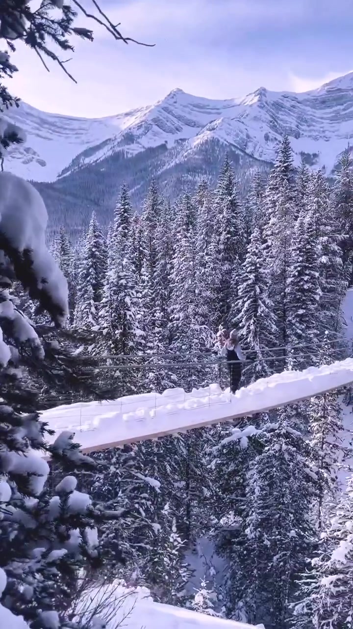 Snowy Mountain Bridge: Winter Hiking