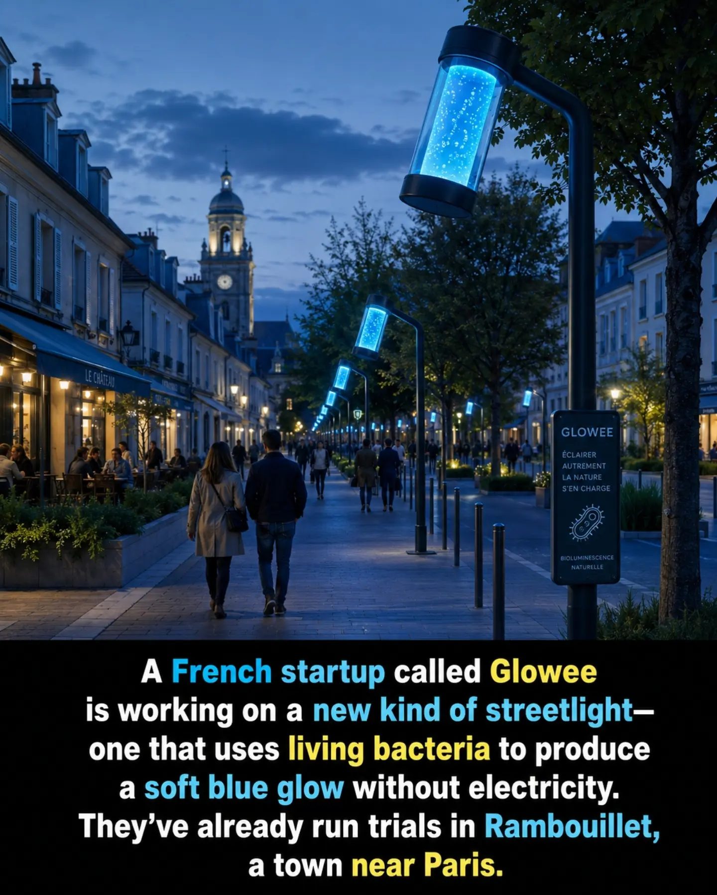 Bioluminescent Glowee Streetlights Illuminate Paris Suburb