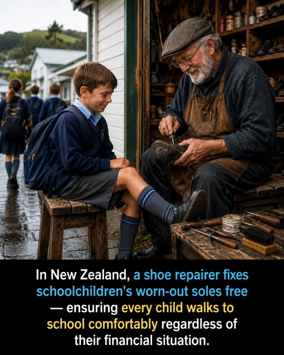 New Zealand Shoemaker Ensures All Kids Can Go to School Comfortably