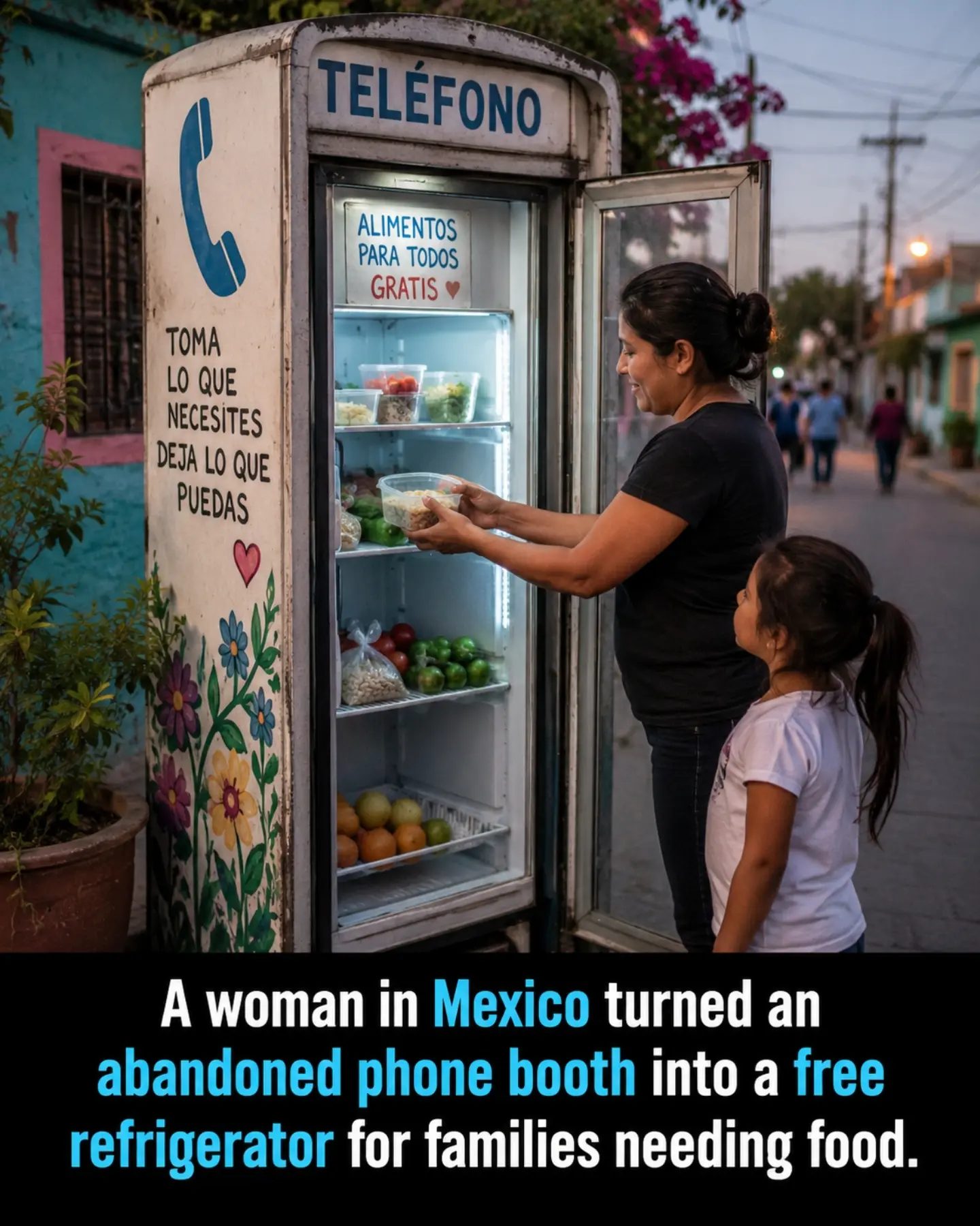 Phone Booth Turned Community Fridge Feeds Families in Need
