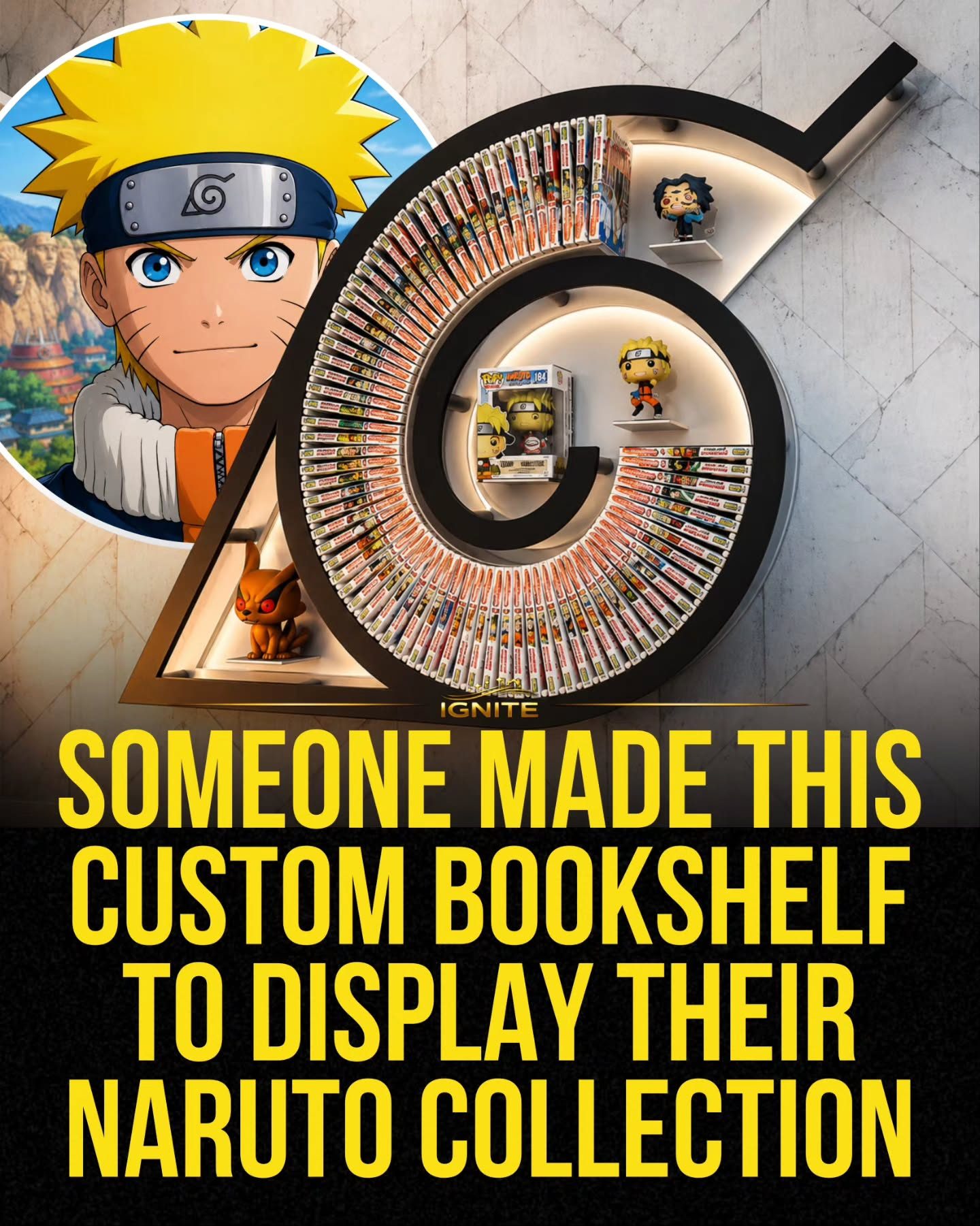 A Unique Naruto Bookshelf: Sharingan Display