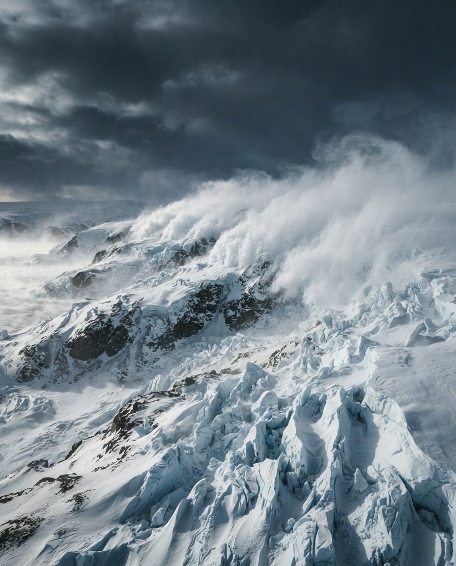 Mountain Landscape: Winter Storm's Dramatic Beauty