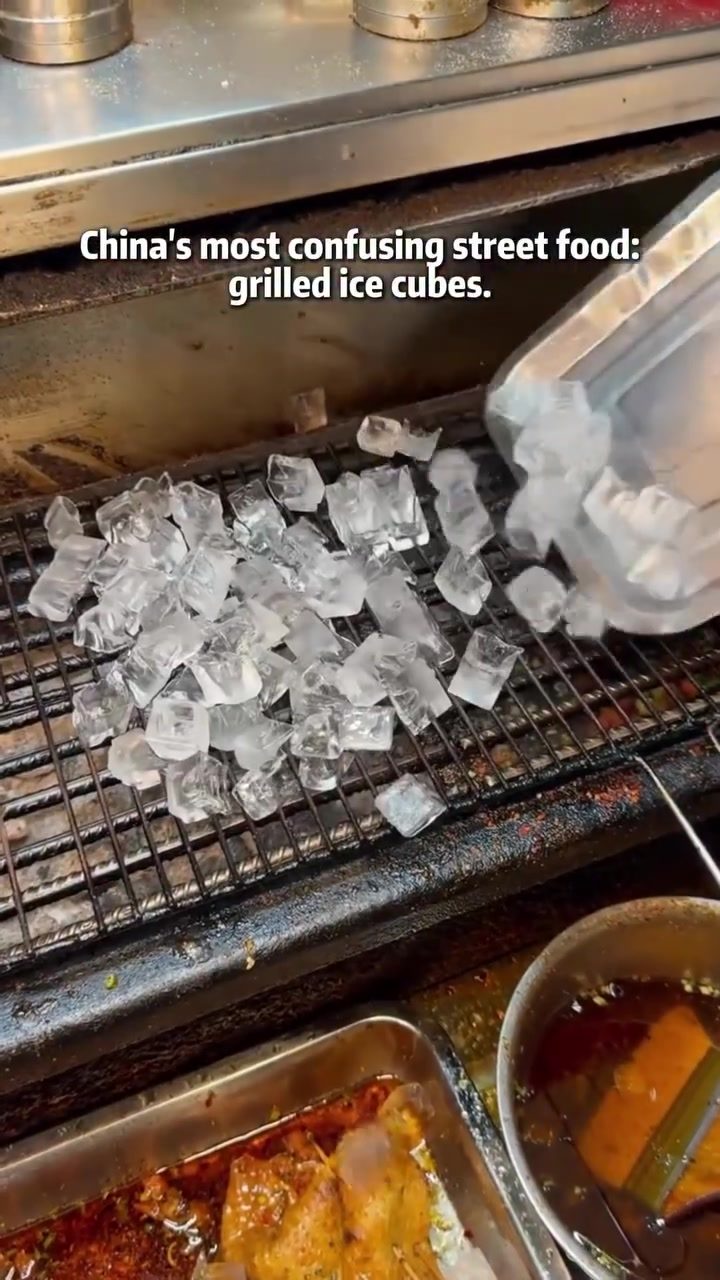 China's Bizarre Street Food: Grilled Ice Cubes