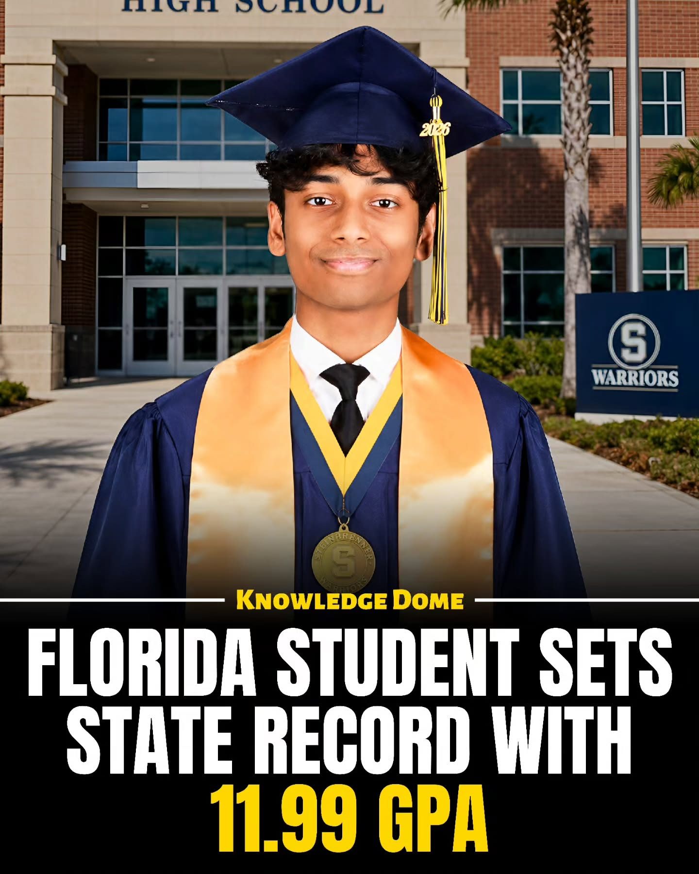 Florida Student Sets State Record with 11.99 GPA