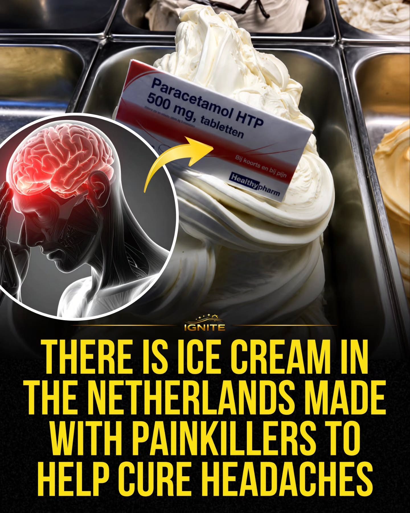 Headache Relief: Dutch Ice Cream Infused with Paracetamol