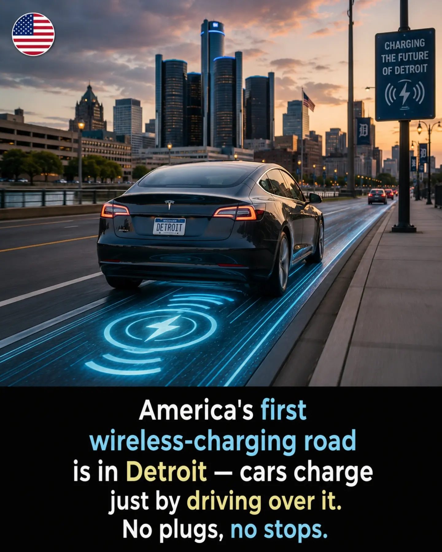 Detroit's Wireless Charging Road for Tesla: Future of EV Infrastructure