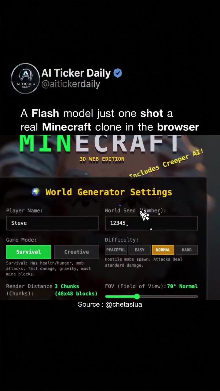 AI Creates Playable Minecraft Clone in Browser