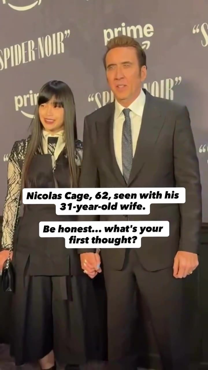 Nicolas Cage and Wife at Amazon Prime's Spider-Noir Event
