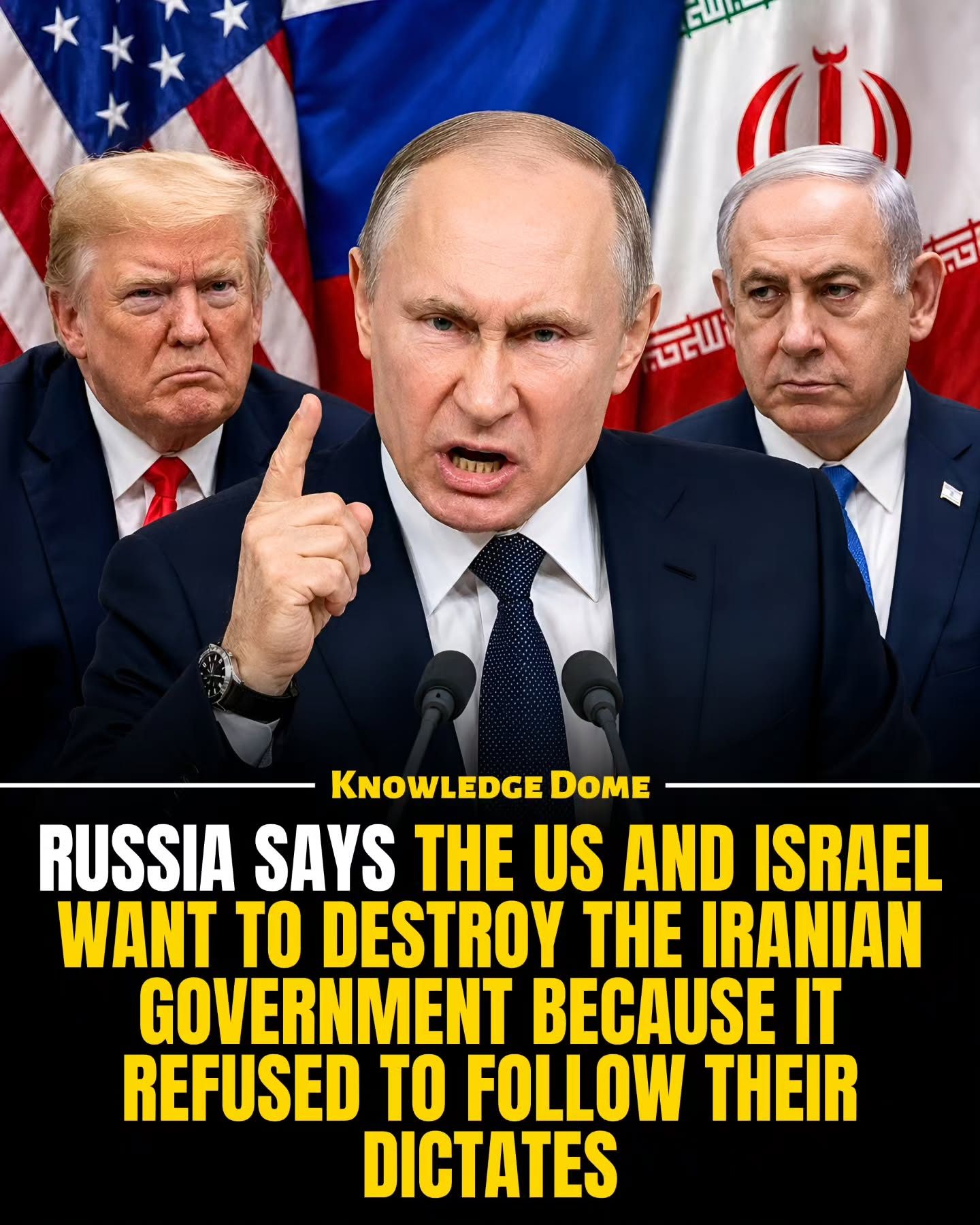 Russia Accuses US and Israel of Iran Regime Change Plot