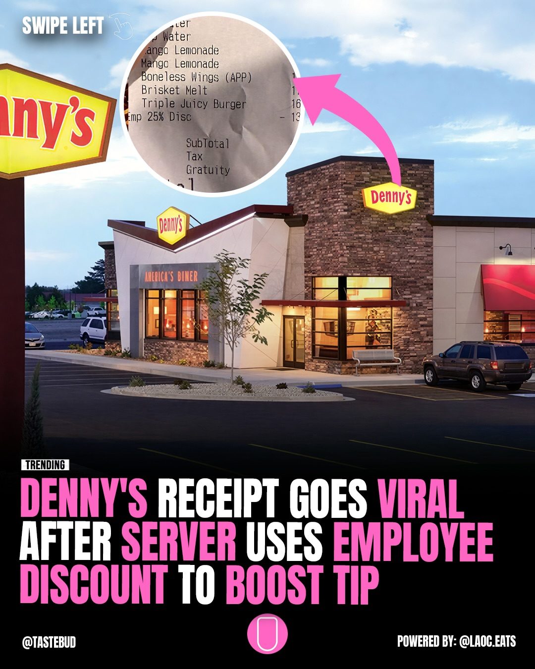 Debate Over Denny's Server’s Tip Boosting With Employee Discount