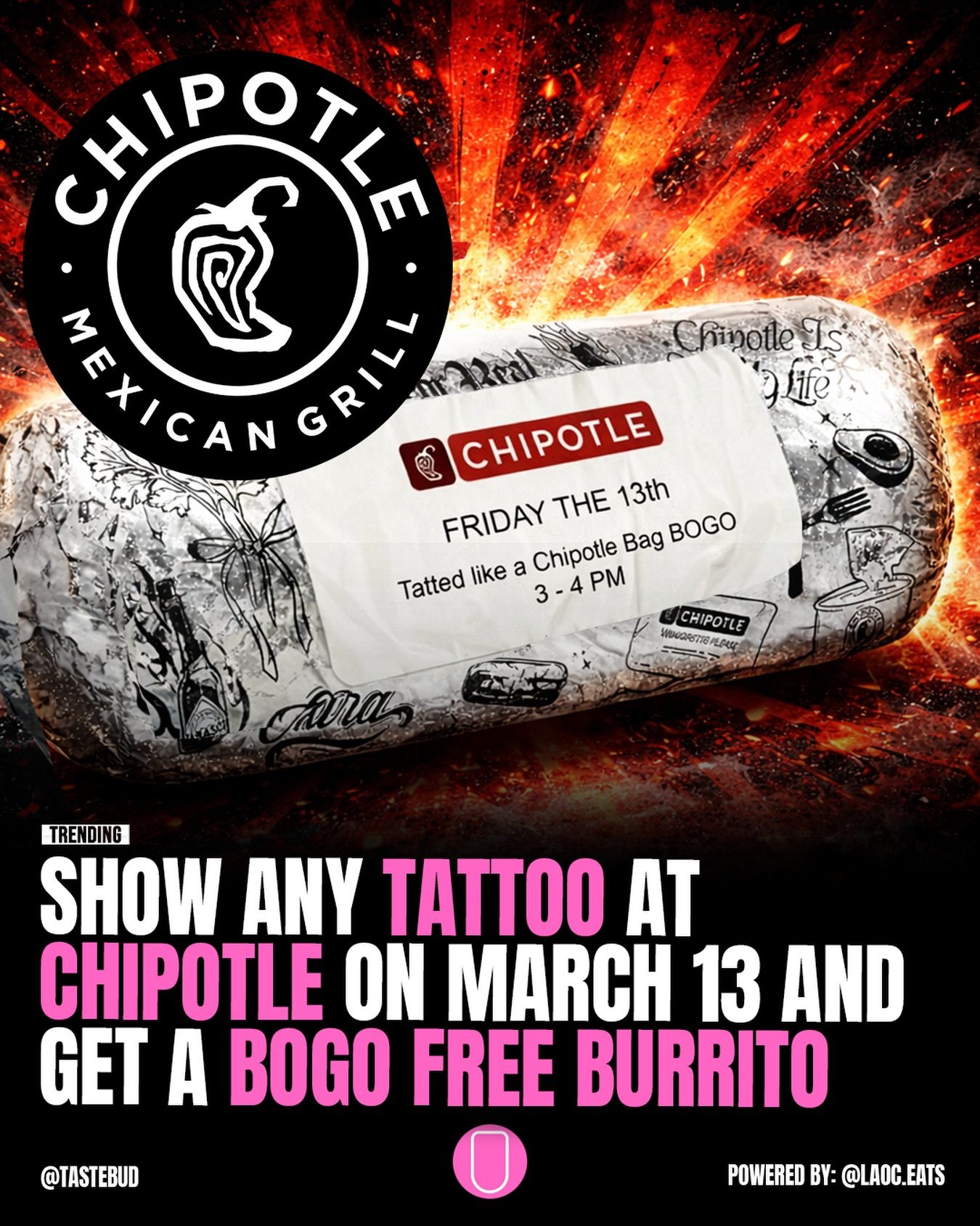 Chipotle Tattoo Day: Free Burritos for Tattooed Customers