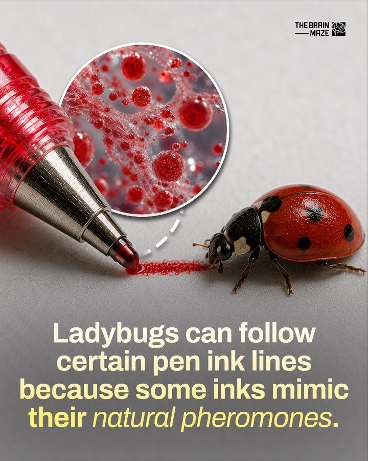 Ladybugs Follow Pen Ink Lines Due to Pheromone Mimicry
