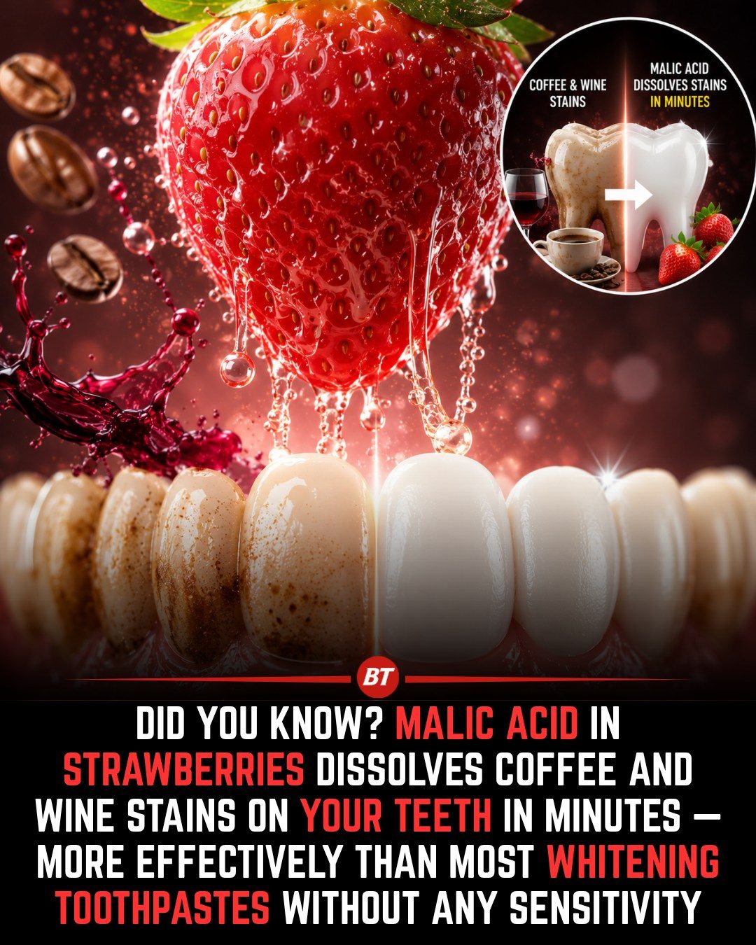Strawberries' Secret: Natural Teeth Whitening with Malic Acid