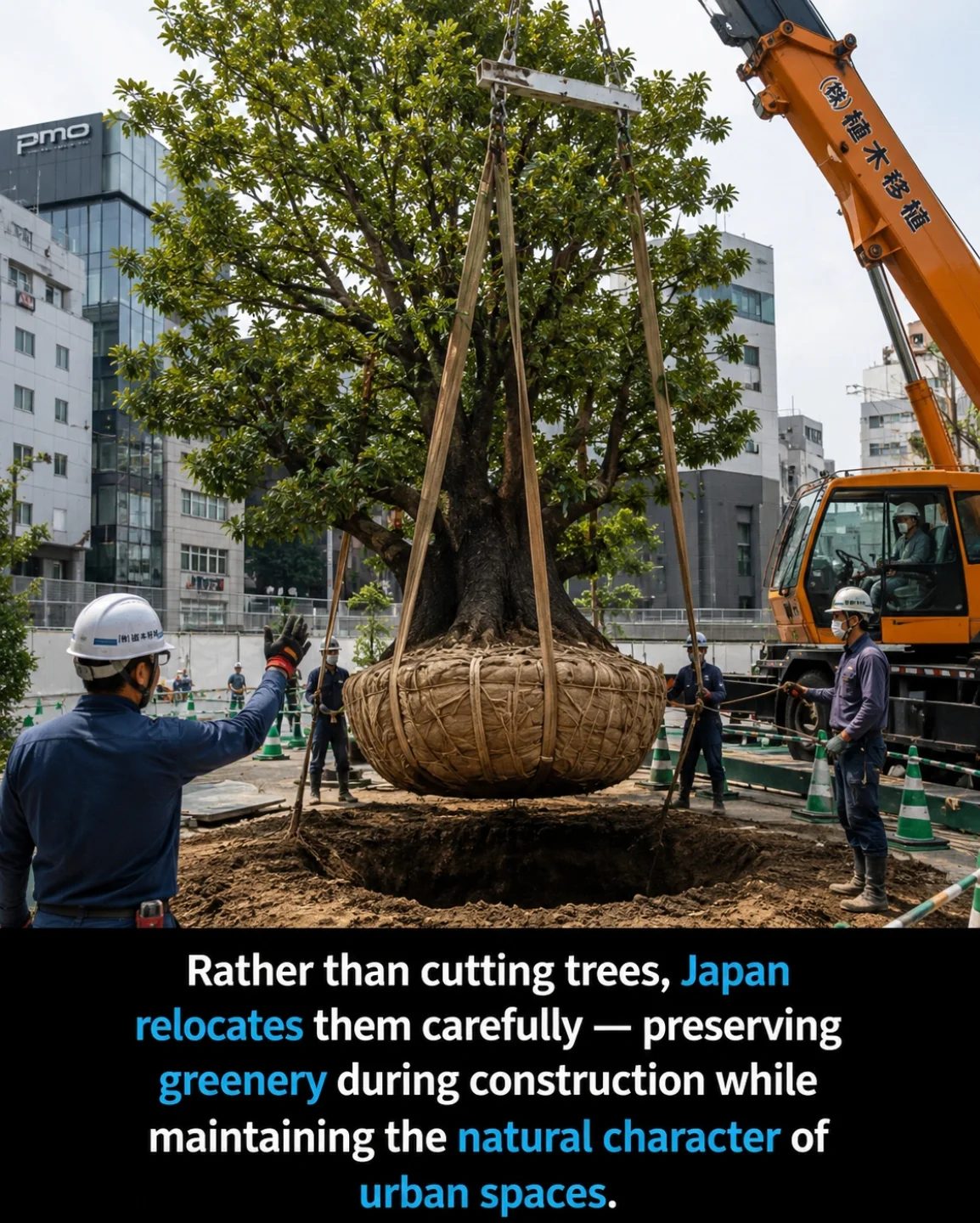 Japan's Urban Tree Relocation: Preserving Nature in Construction