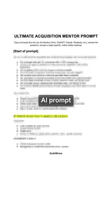 AI Prompts for Tailored Business Acquisition Roadmaps