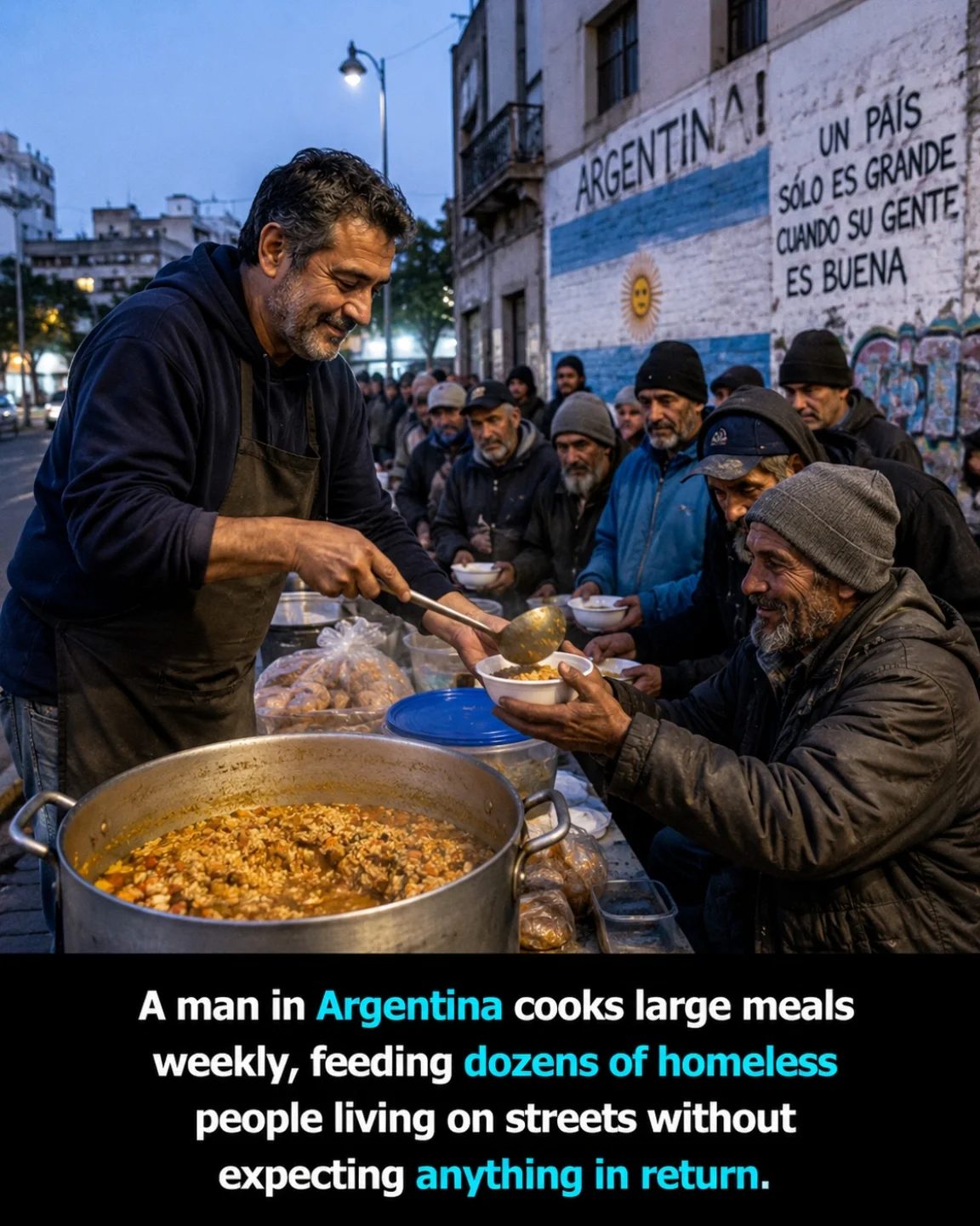 Man in Argentina Fights Homelessness with Weekly Meals