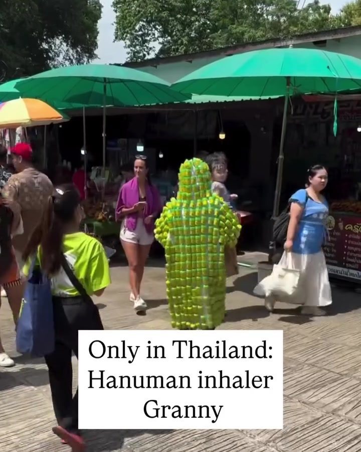 Exploring Thai Markets: Hanuman Costume Made from Plastic Bottles