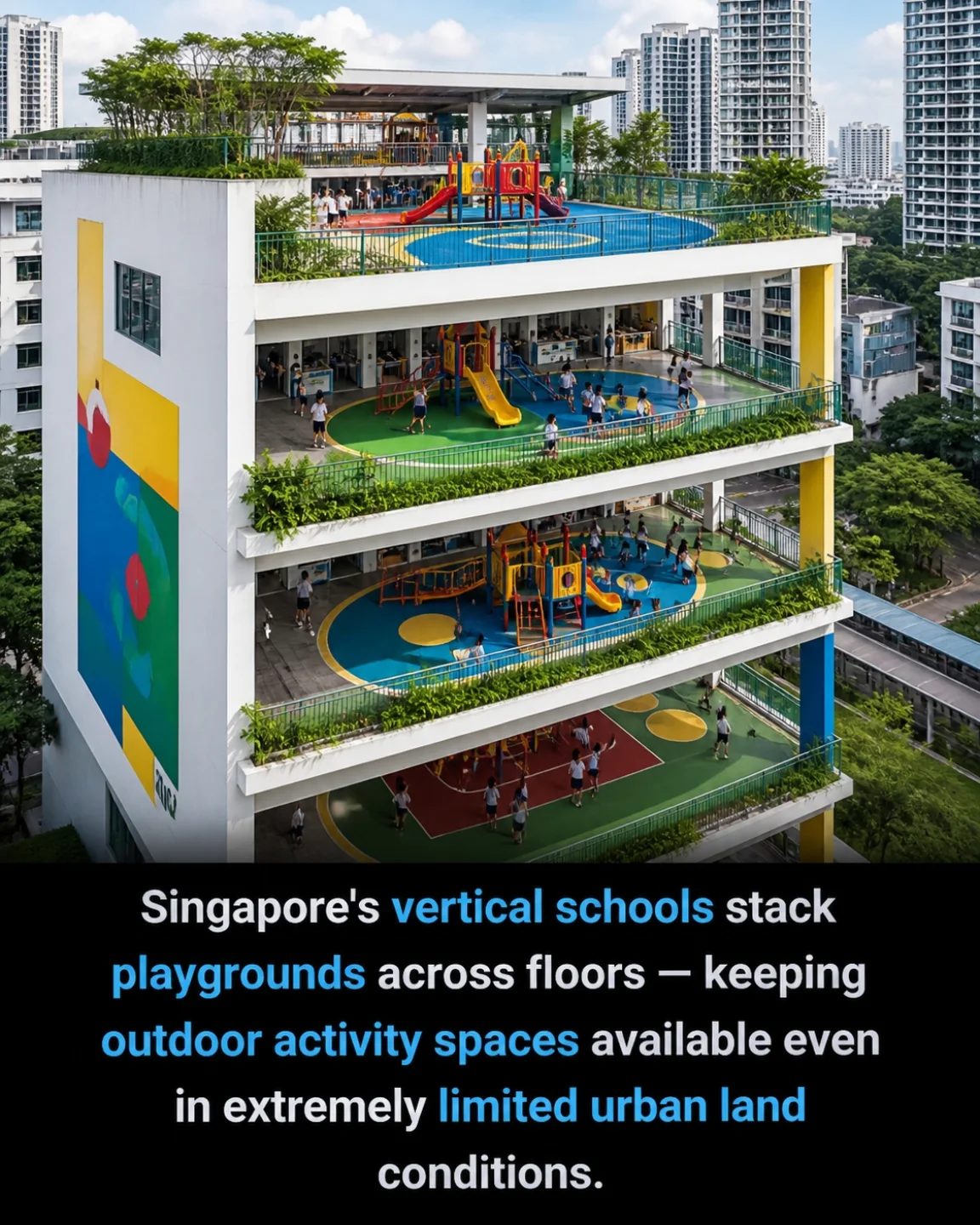 Singapore's Vertical Schools: Creative Playgrounds in Dense Urban Spaces