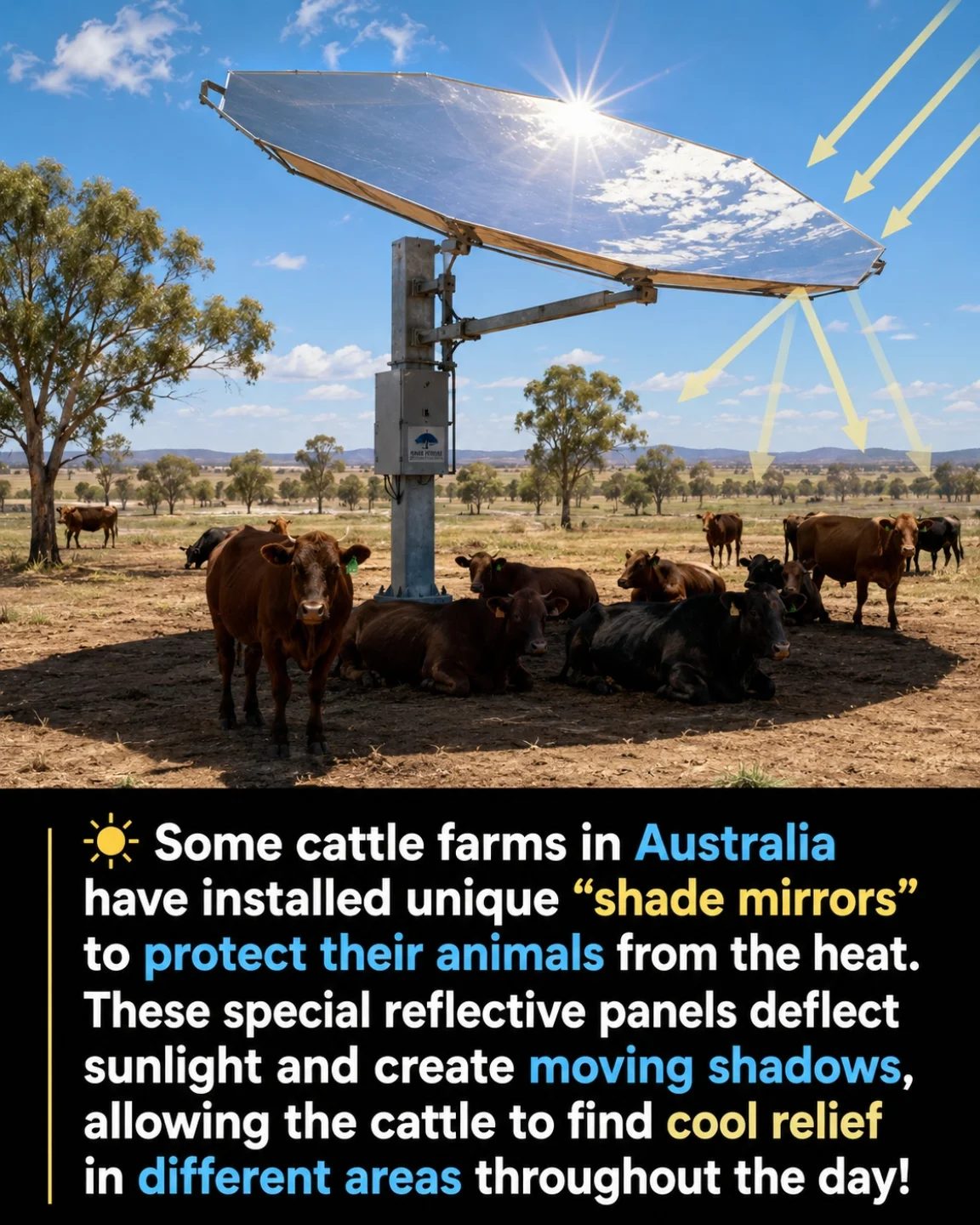 Australian Farms Use Shade Mirrors to Protect Cattle from Heat