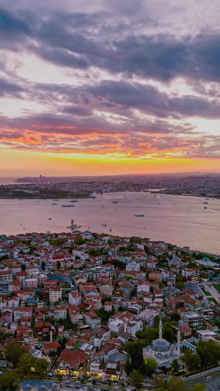 Istanbul Sunset: Aerial View of the Cityscape