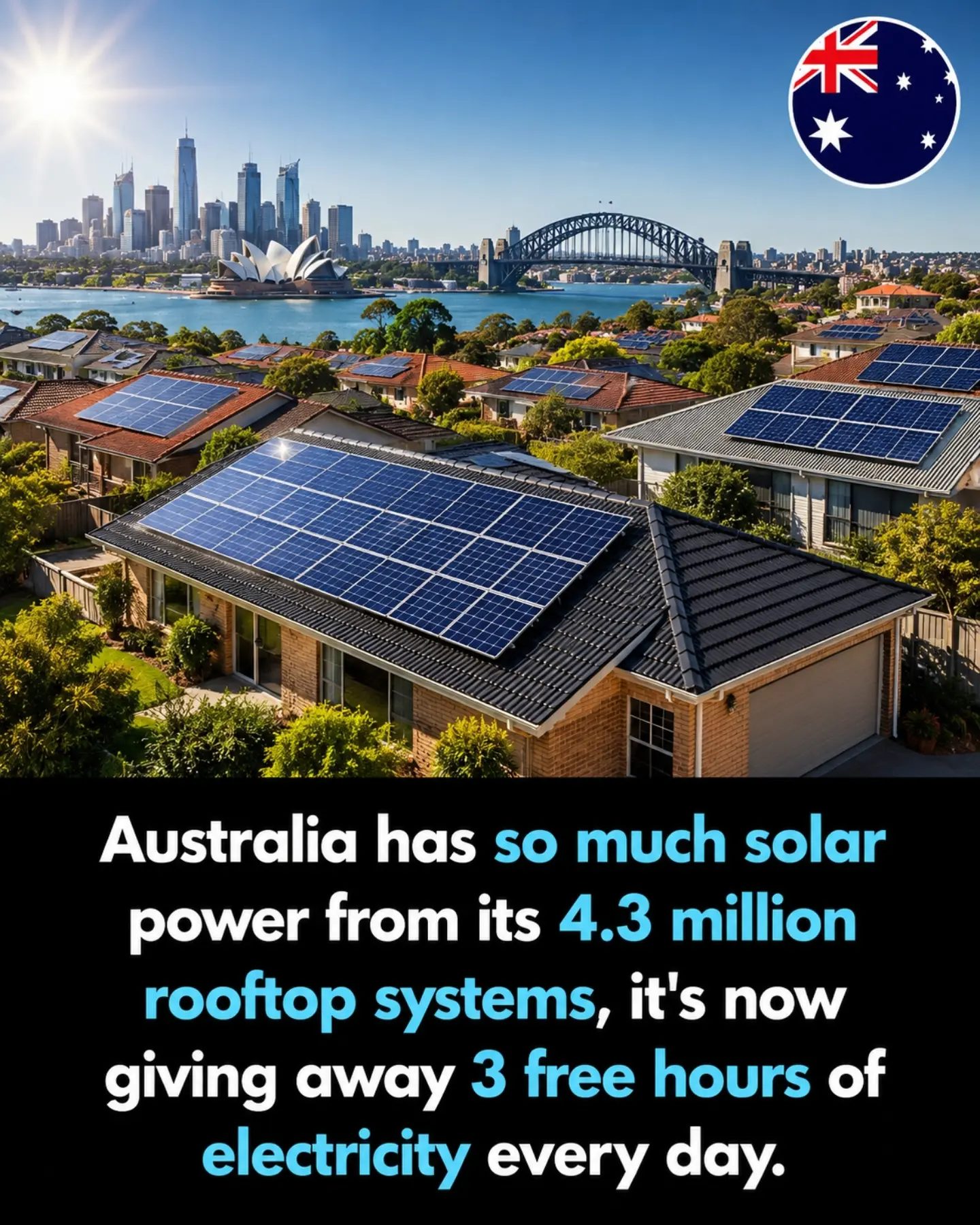 Australia's Solar Revolution: 4.3M Homes Enjoy 3 Free Hours of Power Daily