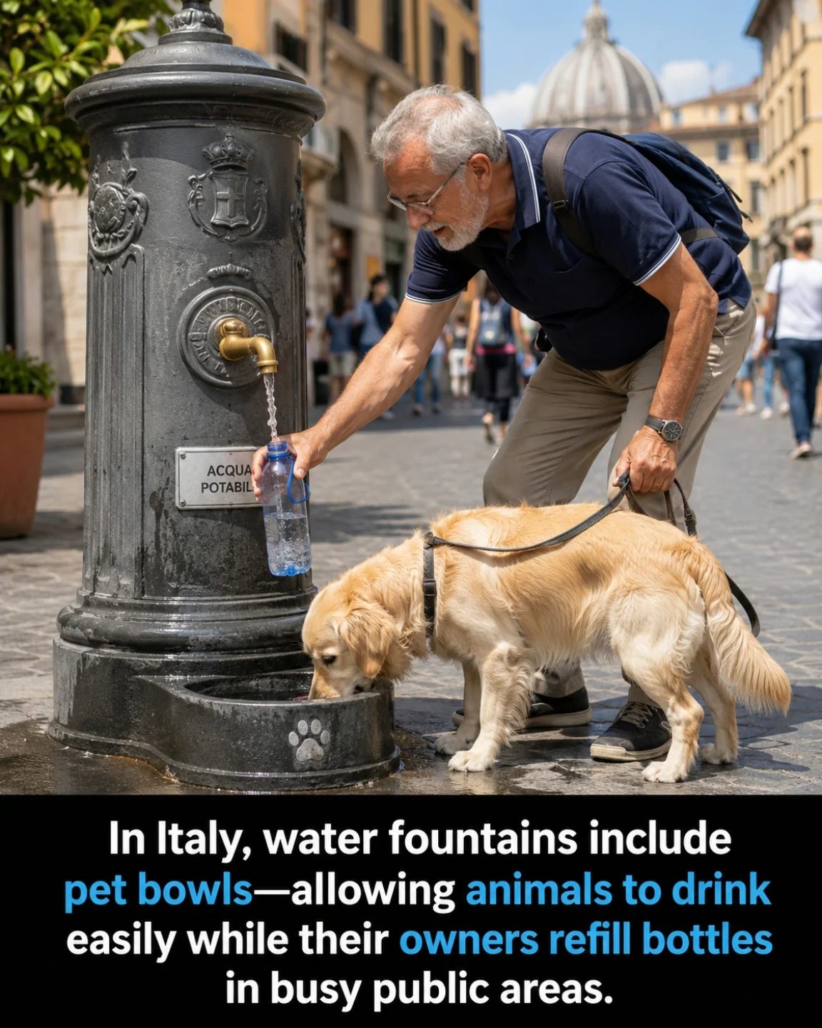 Practical Italy: Public Fountains with Pet Bowls