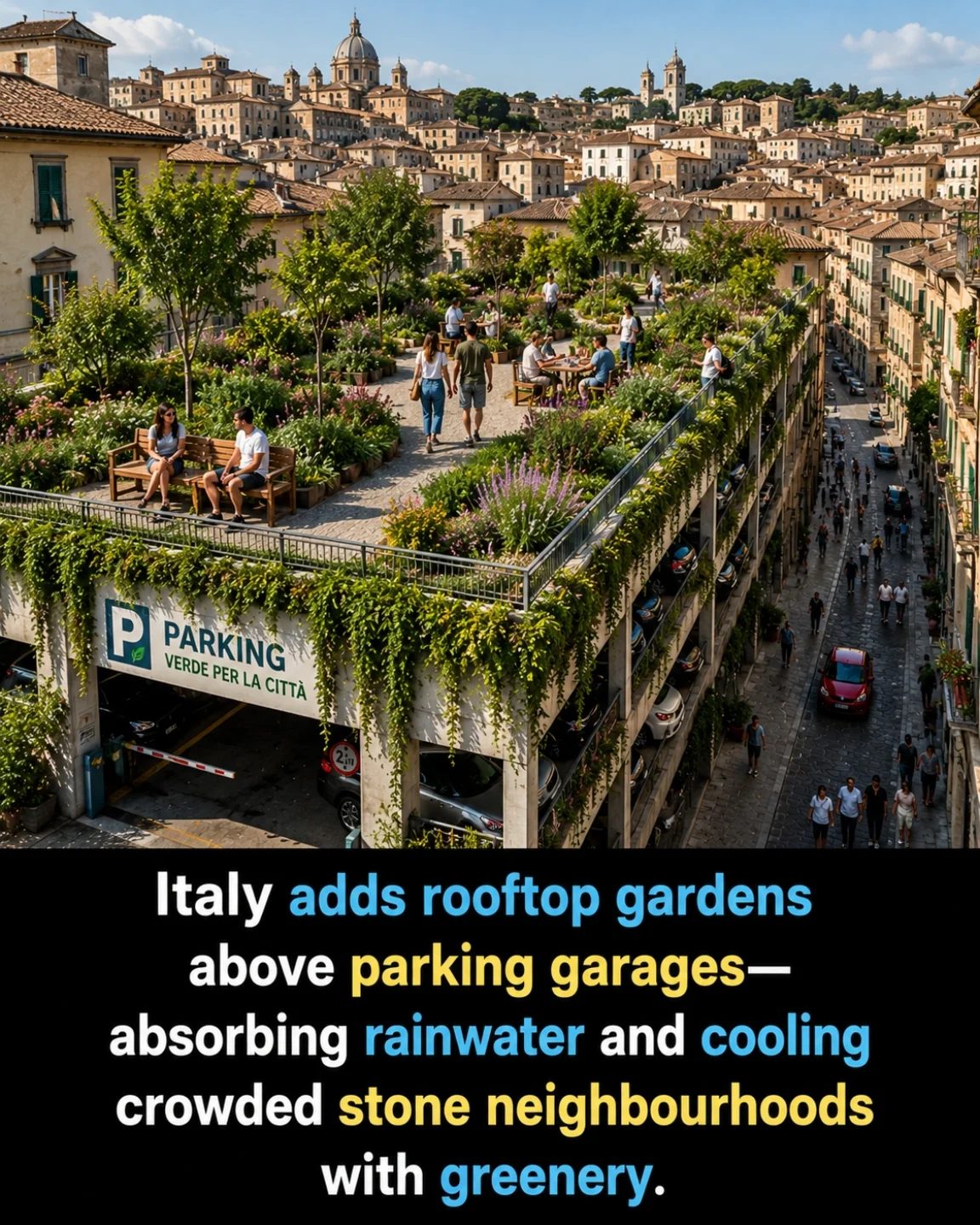 Italy's Innovative Rooftop Gardens: Transforming Parking Garages into Green Oases