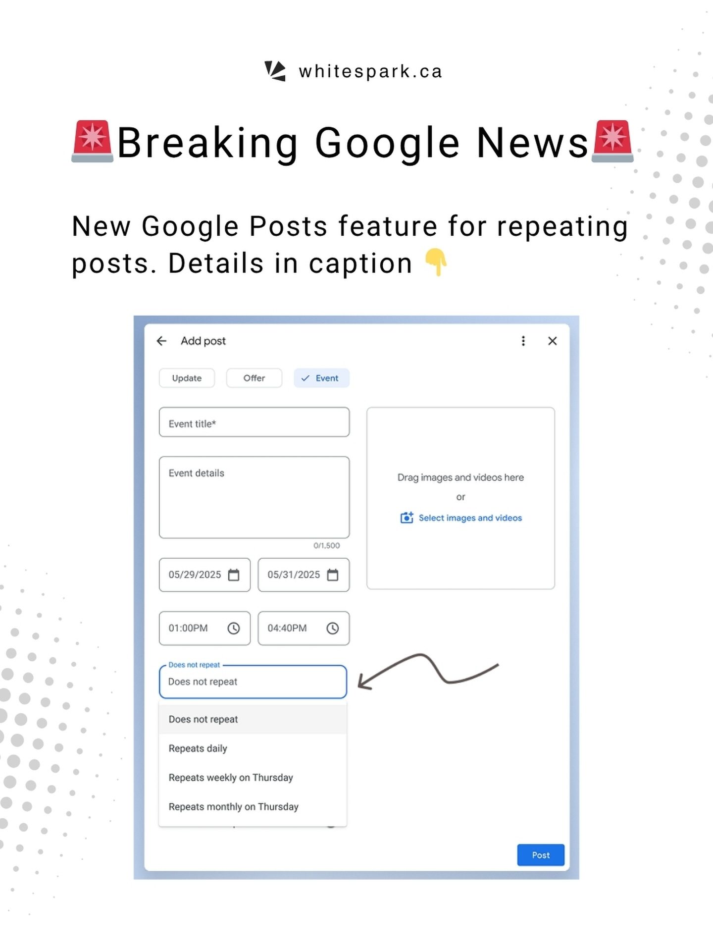 Google Posts: New Feature for Repeating Posts