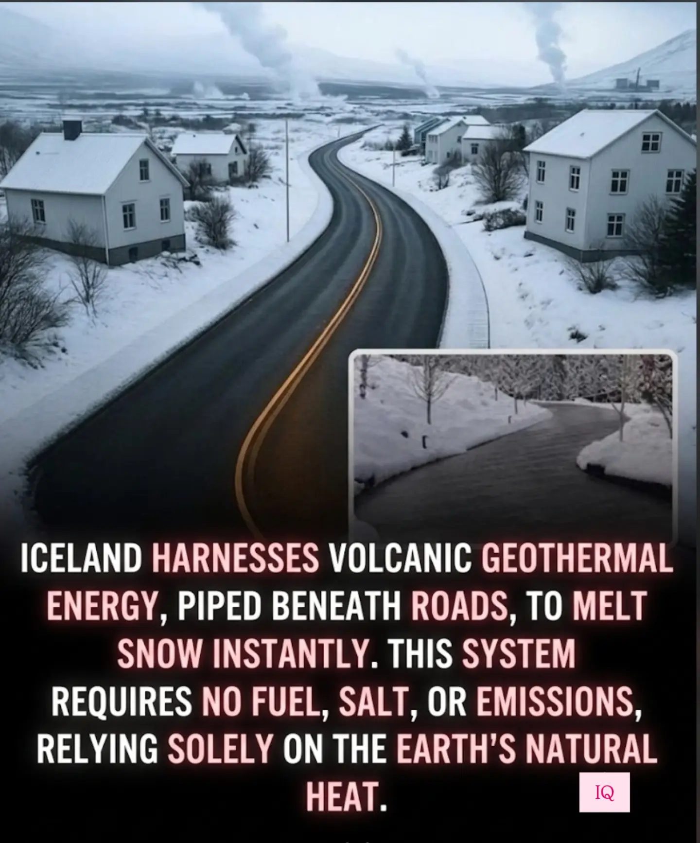 Iceland's Geothermal System for Snow-Free Roads