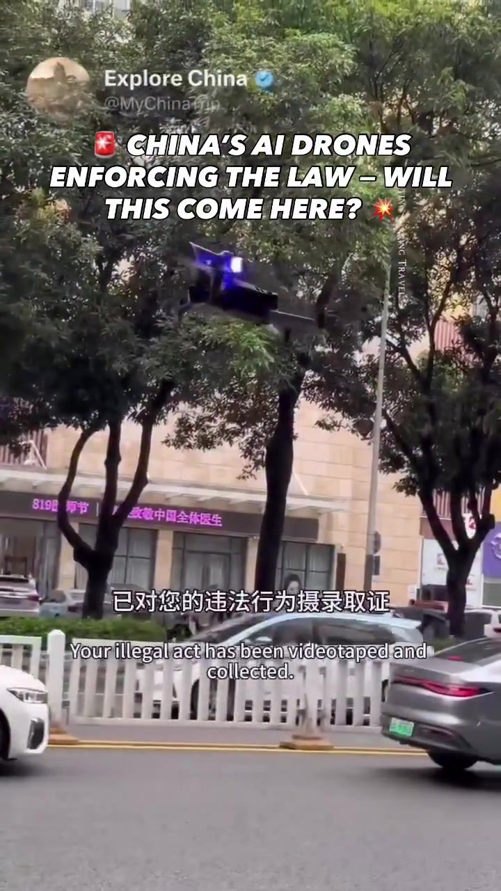 AI Drones Patrolling Chinese Streets