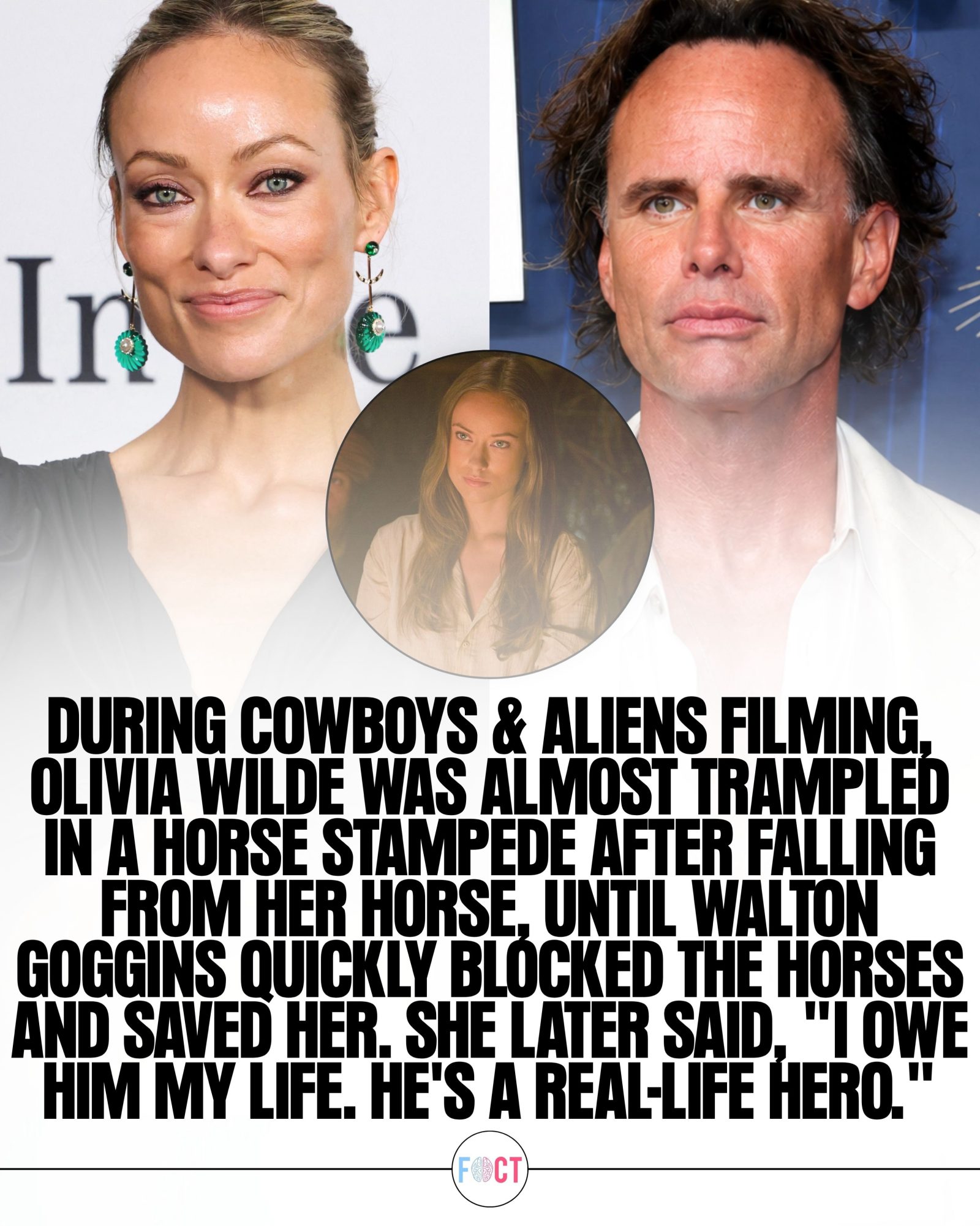 Olivia Wilde's Life-Saving Moment with Walton Goggins on Cowboys & Aliens Set