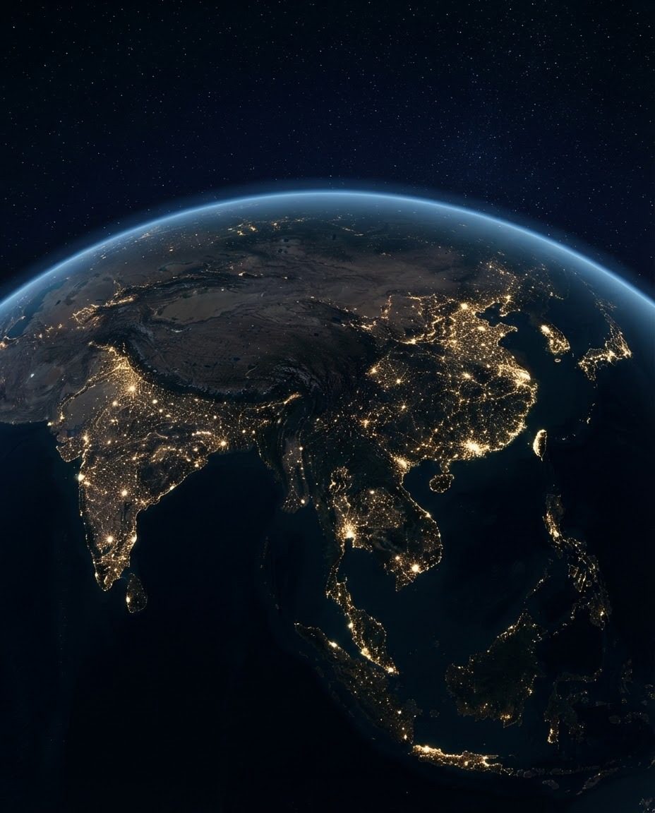 Earth at Night: Asia's City Lights from Space