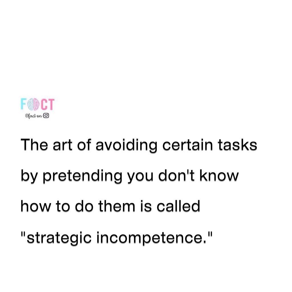 Strategic Incompetence: Understanding Task Avoidance