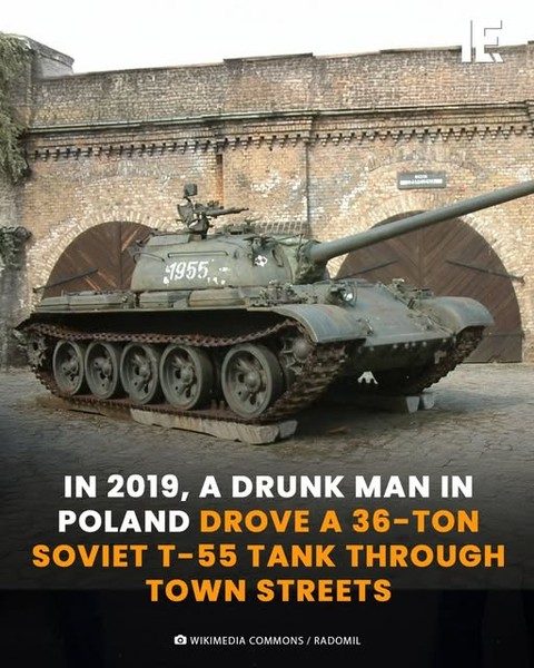 Drunk Man Drives 36-Ton Tank Through Polish Town
